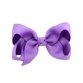 Handmade vibrant purple grosgrain ribbon bow hair clip for girls with ribbed texture - Style 5 (5)