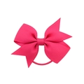 Détail du nœud en ruban gros-grain rose vif avec un élastique à cheveux durable - Rose Foncé (14)