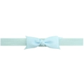 Handmade light blue ribbed ribbon bow headband with elastic nylon band for baby girls - Mint Green (17#)