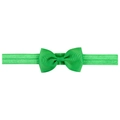 Grass green ribbed bow baby headband with elastic knit fabric for toddlers - Grass Green (38)