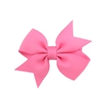 Pince à cheveux nœud en ruban gros-grain rose au design double couche pour filles - Rose chair