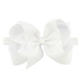 Fiocco per capelli bianco da 6 pollici in grosgrain con fascia elastica - Bianco
