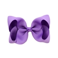 Grande fiocco per capelli viola classico in nastro grosgrain per bambine - 5