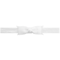 White ribbed grosgrain ribbon bow headband for baby girls with high elastic fabric - White (18#)