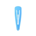 Sky blue matte finish metal snap hair clip for girls with a classic teardrop shape - Sky Blue