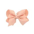 Handmade light pink grosgrain ribbon bow hair clip for girls in minimalist style - Pale Pink (8)