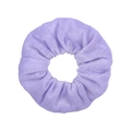 Lavender purple velvet oversized scrunchie hair tie with pleated elastic texture fabric - Light Purple (25)