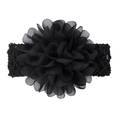 Fascia elastica per neonati con un grande fiore in chiffon nero a strati stile griglia - Stile Nero (4)