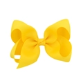 Fiocco per capelli in nastro grosgrain giallo vibrante con design a strati per bimba - 10