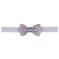 Smoke grey ribbed bow baby headband with high elasticity elastic band for infants - Smoky Gray (23)