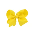 Vibrant yellow grosgrain ribbon hair bow clip for kids with durable double layer design - Yellow (10)