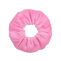 Soft pink velvet oversized hair scrunchie with high-elastic band on white background - Pink (13)