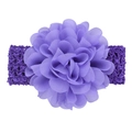 Soft purple chiffon mesh flower headband with elastic crochet band for baby girls - Purple Style(5)