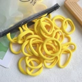 Vibrant yellow high-elasticity hair ties set in a translucent matte zipper pouch - 20 Pieces Set / Bright Yellow (10)