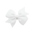 Pince à cheveux nœud papillon blanc en ruban gros-grain avec extrémités en queue d'aronde - Blanc