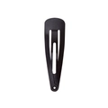 Classic 5cm matte black teardrop metal snap hair clip with smooth drip oil finish - Black