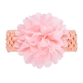 Baby chiffon flower headband with pink mesh layers and orange-pink lace elastic band - Pink Style(8)