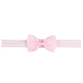 Pink ribbed grosgrain ribbon bow headband for babies and young children with elastic band - Light Pink (24)