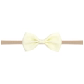 Bandeau élastique en nylon pour bébé avec un nœud en tissu beige texturé, mignon - Beige (21)