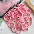 Bulk pack of cherry pink high-elastic plush hair ties for girls in a clear branded pouch - 20 Pieces Set / Cherry Pink (11)