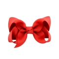 Large red multi-layered grosgrain ribbon hair bow clip for girls and toddlers - Red