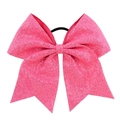 Pink sequined 8-inch cheer bow hair tie with shiny fabric for girls hair accessories - Bright Pink (13)