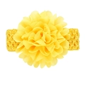 Bright yellow chiffon flower baby headband with layered petals and elastic crochet band - Bright Yellow Style (10)
