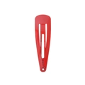 Classic 5cm teardrop-shaped metal hair clip with matte red paint finish for kids - Red