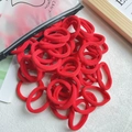 Elastic red nylon hair bands for kids in a matte frosted zipper bag packaging - 20 Pieces Set / Red (12)