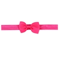 Elastic baby headband with ribbed bow in bright rose pink color for children - Rose Pink (28)