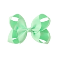 Mint green grosgrain ribbon hair bow for kids with textured double-layer design - Mint Green (530)