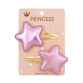 Pink sequin star hair clips for girls on a princess brand card packaging - Iridescent Pink Star (8)