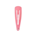 Single pink matte finish snap clip with teardrop metal design for kids hair styling - Matte Pink