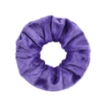 Premium dark purple velvet scrunchie with soft texture and elastic hair band - Purple (5)