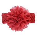 Elastic baby headband with a large red chiffon flower accessory on a white background - Red Style (12)