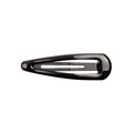 Close-up of a classic black teardrop metal hair clip with a glossy paint finish - Black (4)