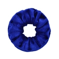 Navy blue velvet hair scrunchie with soft ribbed texture and premium elastic stretch - Navy Blue (6)