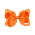 Fiocco per capelli in nastro grosgrain arancione vivace, accessorio fatto a mano per bimba - 9