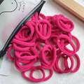 Bright pink high-elastic candy-colored nylon hair ties in a frosted storage bag - 20 Pieces Set / Hot Pink (14)