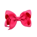 Handmade rose red grosgrain ribbon bow hair clip for girls with a stylish metal alligator clip - Rose Red