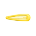 Macro view of bright yellow water-drop metal hair clip with smooth lacquer finish - Bright Yellow
