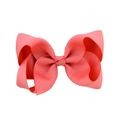Fiocco per capelli in nastro grosgrain rosa corallo per bambine con design 3D - 15