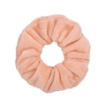 Elastic peach pink gold velvet hair scrunchie with soft pleated fabric texture - Peach Pink (8)