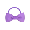 Close-up detail of lilac purple bow hair tie showing ribbed ribbon texture and elastic band - Purple (5)
