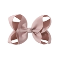 Classic dusky rose grosgrain ribbon hair bow clip for girls featuring elegant double layers - Dusty Pink (146)