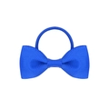 Close-up of royal blue grosgrain ribbon bow hair tie with durable elastic band for girls - Royal Blue (6)