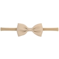 Fascia per neonati color sabbia con grande fiocco elastico a coste per bambine - Beige Chiaro (02)