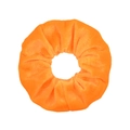 Premium bright orange velvet hair scrunchie with soft texture and glossy finish - Orange (9)