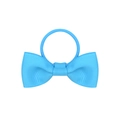 Detail of light blue bow hair tie made of textured ribbed ribbon and elastic band - Baby Blue (7)