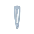 Single light grey blue matte metal water drop BB hair clip on a white background - Grey Blue